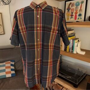 Obey Men's Multicolor Short Sleeve Plaid Shirt